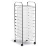 Rolling Storage Cart Organizer with 10 Compartments and 4 Universal Casters