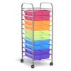 Rolling Storage Cart Organizer with 10 Compartments and 4 Universal Casters