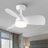 28 In Intergrated LED Ceiling Fan Lighting with White /Black  ABS Blade