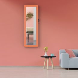 LEDs Mirror Jewelry Cabinet (Color: Orange)