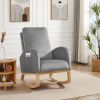 Rocking Chair Mid-Century Modern Rocking Armchair Upholstered Tall Back Accent Glider Rocker