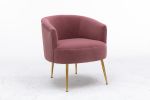 Velvet armchair accent chair tubchair with gold metal legs