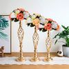 Gold/Silver Wedding Candle Holders Decor Table Centerpiece Pillar Flower Vase Rack Stand Road Lead Floral Bouquet Party Supplies