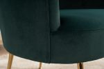 Velvet armchair accent chair tubchair with gold metal legs