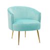 Velvet armchair accent chair tubchair with gold metal legs