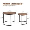 Set of 2 Modern Round Stacking Nesting Coffee Tables