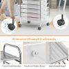 Rolling Storage Cart Organizer with 10 Compartments and 4 Universal Casters