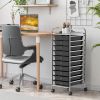 Rolling Storage Cart Organizer with 10 Compartments and 4 Universal Casters