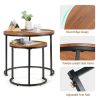 Set of 2 Modern Round Stacking Nesting Coffee Tables