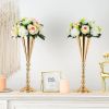 1/2Pcs Metal Candle Holders Flower Vase Centerpiece for Table Decor Candlestick Flower Pillar Road Lead Candelabra Wedding Party