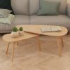 Coffee Table Set 2 Pieces Solid Pinewood