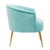 Velvet armchair accent chair tubchair with gold metal legs