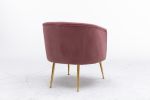 Velvet armchair accent chair tubchair with gold metal legs