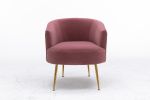 Velvet armchair accent chair tubchair with gold metal legs