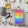 Rolling Storage Cart Organizer with 10 Compartments and 4 Universal Casters