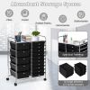 15-Drawer Utility Rolling Organizer Cart Multi-Use Storage