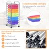 Rolling Storage Cart Organizer with 10 Compartments and 4 Universal Casters