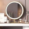 Modern Makeup Vanity Table With LED Lighted Mirror;  Dressing Table with Movable Tray Top;  4 Solid Wood Drawer;  Without Stool;  43"