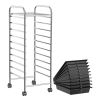 Rolling Storage Cart Organizer with 10 Compartments and 4 Universal Casters