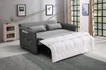 Pull Out Sofa Bed; Modern Adjustable Pull Out Bed Lounge Chair with 2 Side Pockets; 2 Pillows for Home Office