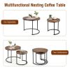 Set of 2 Modern Round Stacking Nesting Coffee Tables