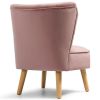 Modern Armless Velvet Accent Chair with Wood Legs