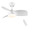 28 In Intergrated LED Ceiling Fan Lighting with White /Black  ABS Blade