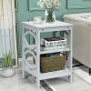 Simple And Fashion 3-tier Sofa Side End Accent Table Nightstand