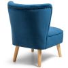 Modern Armless Velvet Accent Chair with Wood Legs