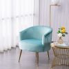 Velvet armchair accent chair tubchair with gold metal legs