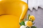 Velvet armchair accent chair tubchair with gold metal legs