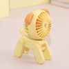 1PC Deer/Dog Portable Handheld Battery Powered Fan; 500mAh USB Rechargeable Battery Operated Fan Desk Fan Mini Small Fan