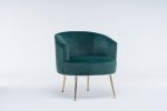 Velvet armchair accent chair tubchair with gold metal legs