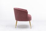 Velvet armchair accent chair tubchair with gold metal legs