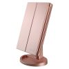 Desktop LED Makeup Three-sided Folding Mirror 2X3X Magnifying Makeup Mirror Dressing Table Mirror Three-fold Mirror With Light