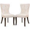 Victorian Dining Chair Button Tufted Armless Chair Upholstered Accent Chair,Nailhead Trim,Chair Ring Pull Set of 2