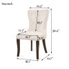 Victorian Dining Chair Button Tufted Armless Chair Upholstered Accent Chair,Nailhead Trim,Chair Ring Pull Set of 2