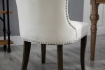 Victorian Dining Chair Button Tufted Armless Chair Upholstered Accent Chair,Nailhead Trim,Chair Ring Pull Set of 2