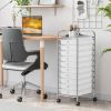 Rolling Storage Cart Organizer with 10 Compartments and 4 Universal Casters