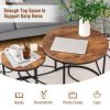 Set of 2 Modern Round Stacking Nesting Coffee Tables