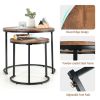 Set of 2 Modern Round Stacking Nesting Coffee Tables