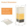 Rolling Storage Cart Organizer with 10 Compartments and 4 Universal Casters