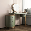 Modern Makeup Vanity Table With LED Lighted Mirror;  Dressing Table with Movable Tray Top;  4 Solid Wood Drawer;  Without Stool;  43"