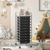 Rolling Storage Cart Organizer with 10 Compartments and 4 Universal Casters