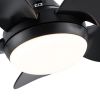 30 In Intergrated LED Ceiling Fan Lighting with Matte Black/ White   ABS Blade