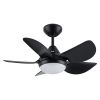 30 In Intergrated LED Ceiling Fan Lighting with Matte Black/ White   ABS Blade