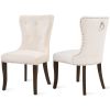 Victorian Dining Chair Button Tufted Armless Chair Upholstered Accent Chair,Nailhead Trim,Chair Ring Pull Set of 2