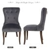 Victorian Dining Chair Button Tufted Armless Chair Upholstered Accent Chair,Nailhead Trim,Chair Ring Pull Set of 2