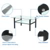 Transparent glass black coffee table, modern simple, living room coffee table, side center table