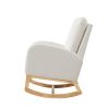 Rocking Chair Mid-Century Modern Rocking Armchair Upholstered Tall Back Accent Glider Rocker